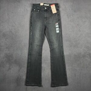Levis 725 High Rise Bootcut Jeans Womens 26 Nostalgic Night Stripe Black NEW
